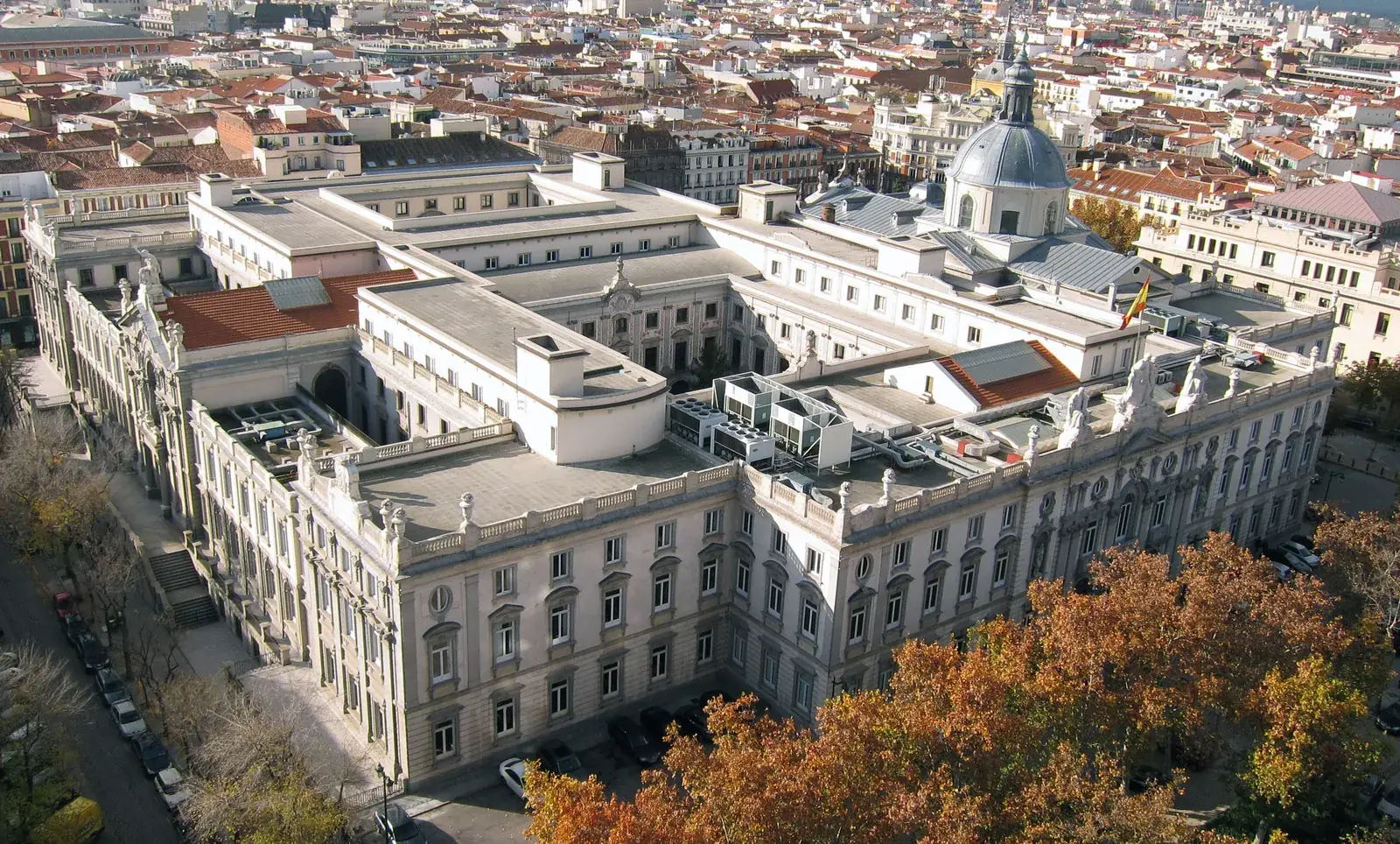 Vista aérea de la sede del Tribunal Supremo de España, Madrid