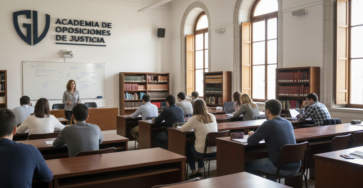 Oposiciones de Justicia online desde 59€: academiaoposiciones.es prepara Auxilio Judicial, Tramitación, Gestión Procesal y LAJ