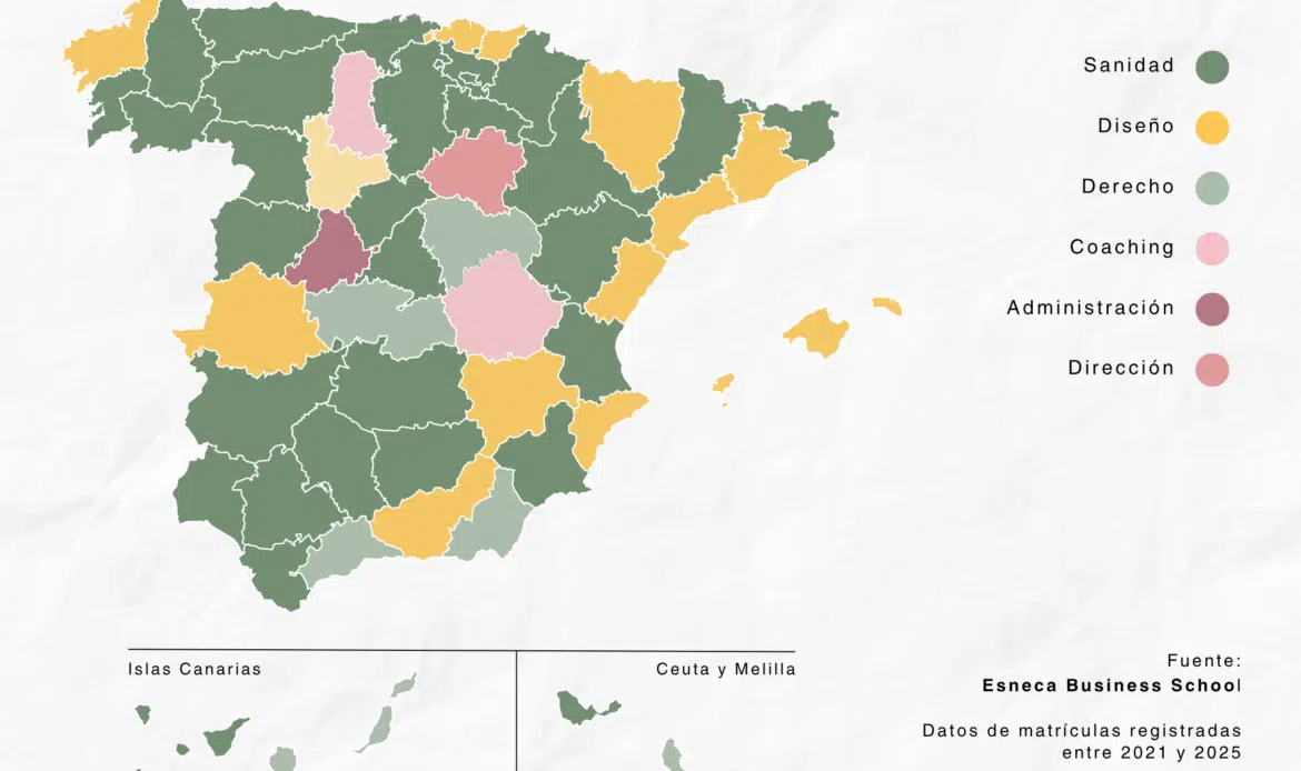 Mapa de la formación online en España: el estudio de Esneca Business School revela qué estudian los adultos españoles y desde dónde