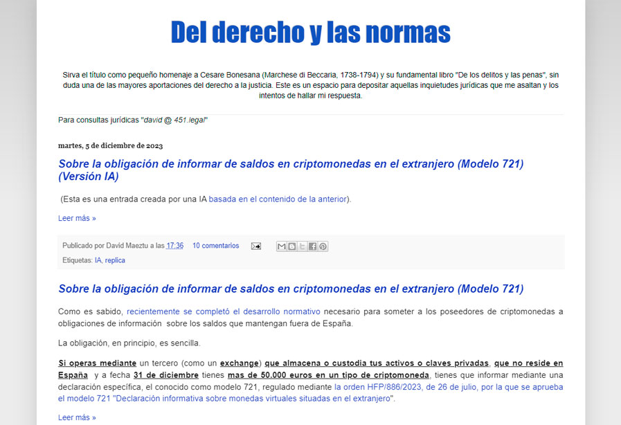 El Blog Del Derecho y las normas